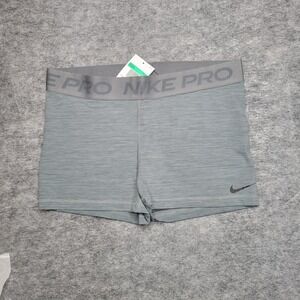 Nike Pro Women Shorts 3" Dri-FIT Shorts Grey XL Training Gym Workout Compression